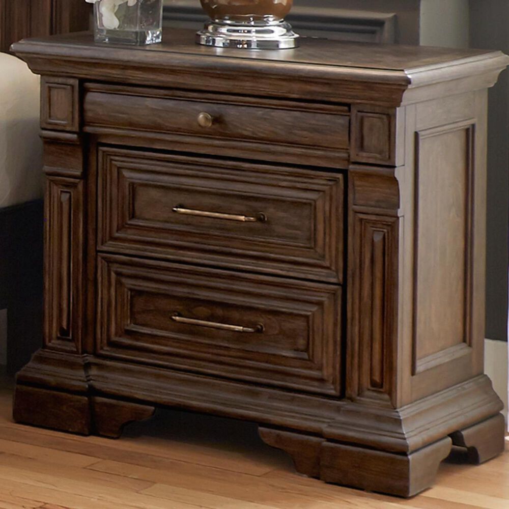 Chapel Hill Bedford Heights Charging Nightstand in Estate Brown, , large
