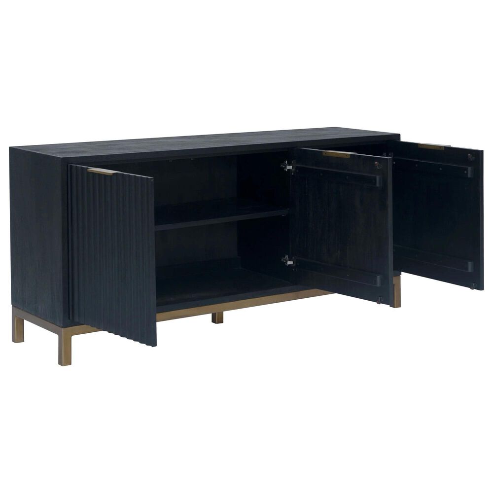 Urban Home Kentfield 3Door Sideboard in Black and Brass NFM