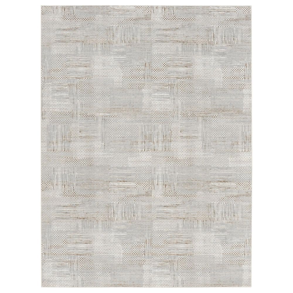 Nourison Glitz GLZ09 Silver and Grey 9" x 12" Area Rug, , large