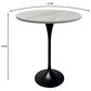 Leisuremod LeisureMod Verve Collection Modern Bar Height Table Black Base with 27 Round Marbleized White Laminated Top, , large