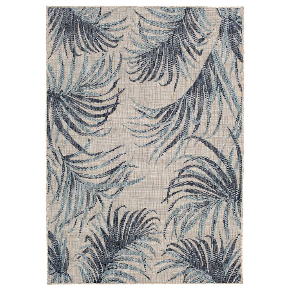 Central Oriental Melbourne Dalan 7"10" x 9"10" Vanilla and Lagoon Area Rug, , large