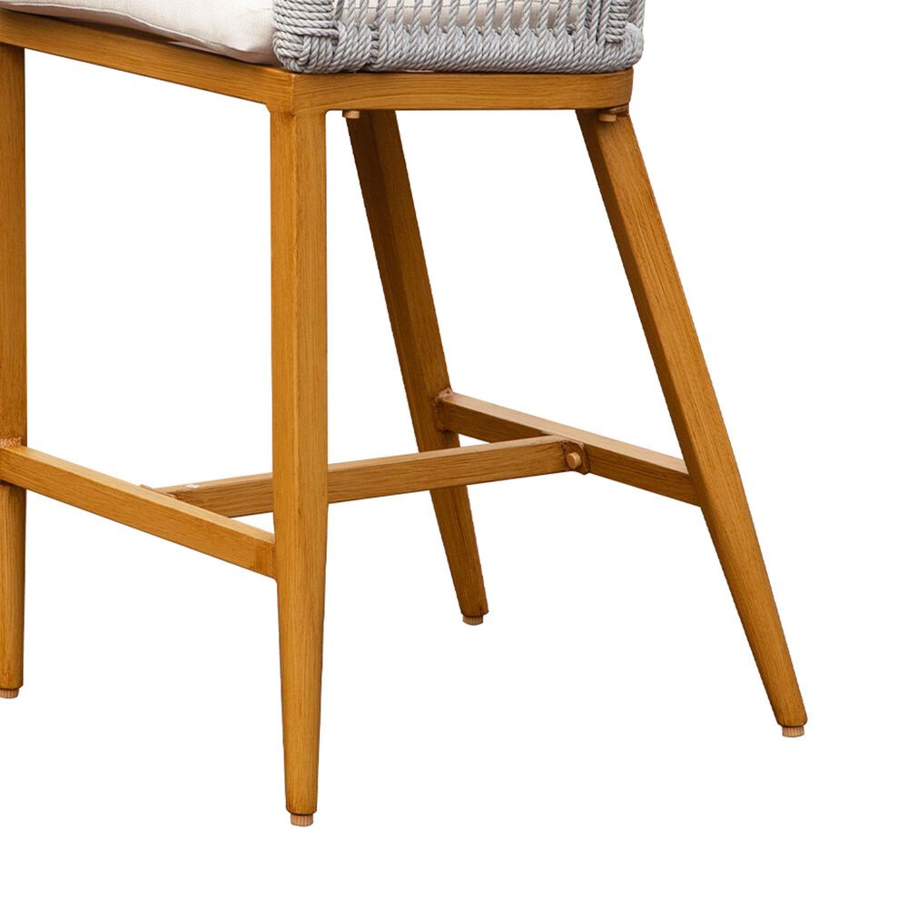 Hearth and Haven Outdoor Barstool with Square Backrest in Beige (Set of 2), , large