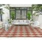 Nourison Positano Geometric Terracotta 9" x 12" Indoor/Outdoor Area Rug, , large