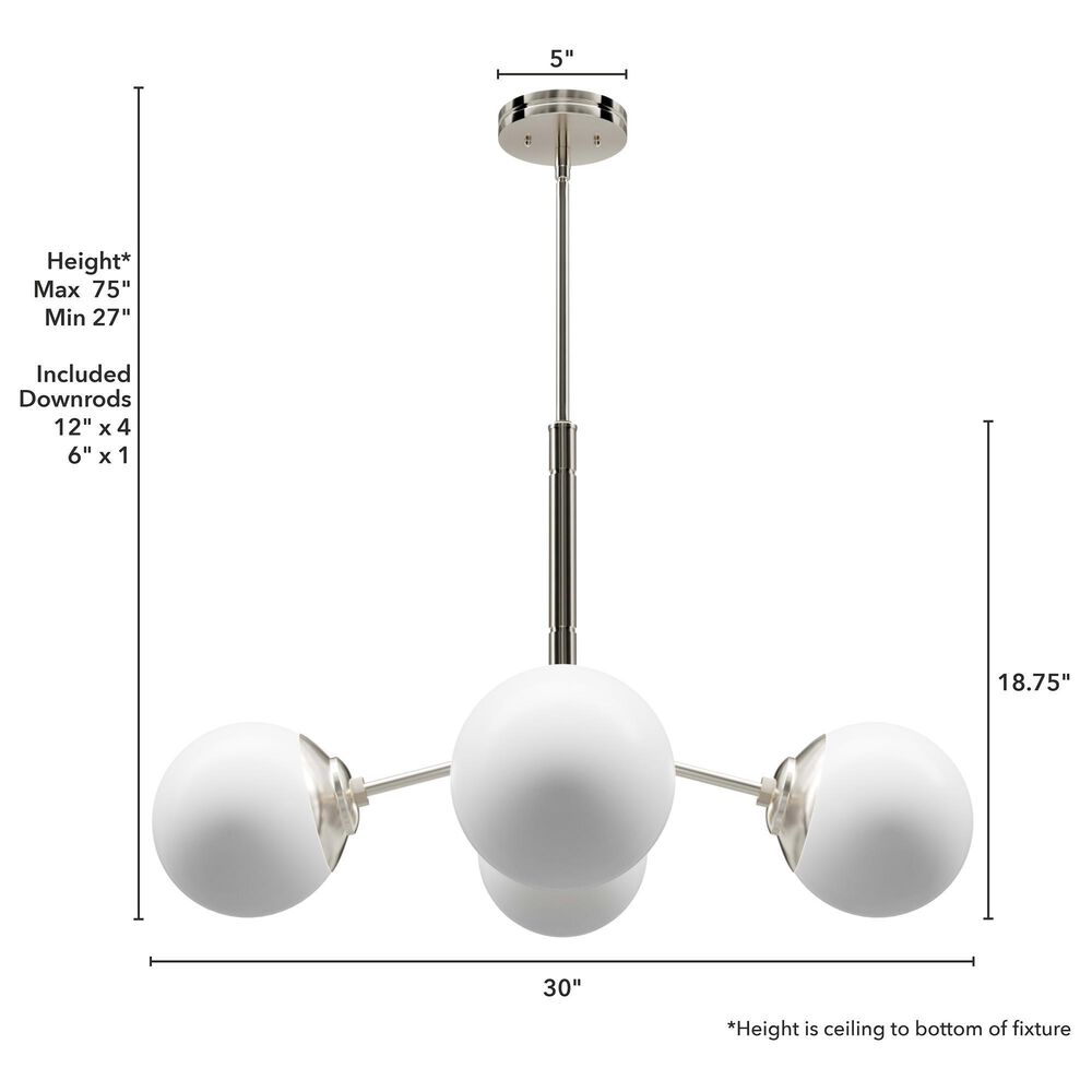 Hunter Hepburn 4-Light Chandelier in Brushed Nickel, , large