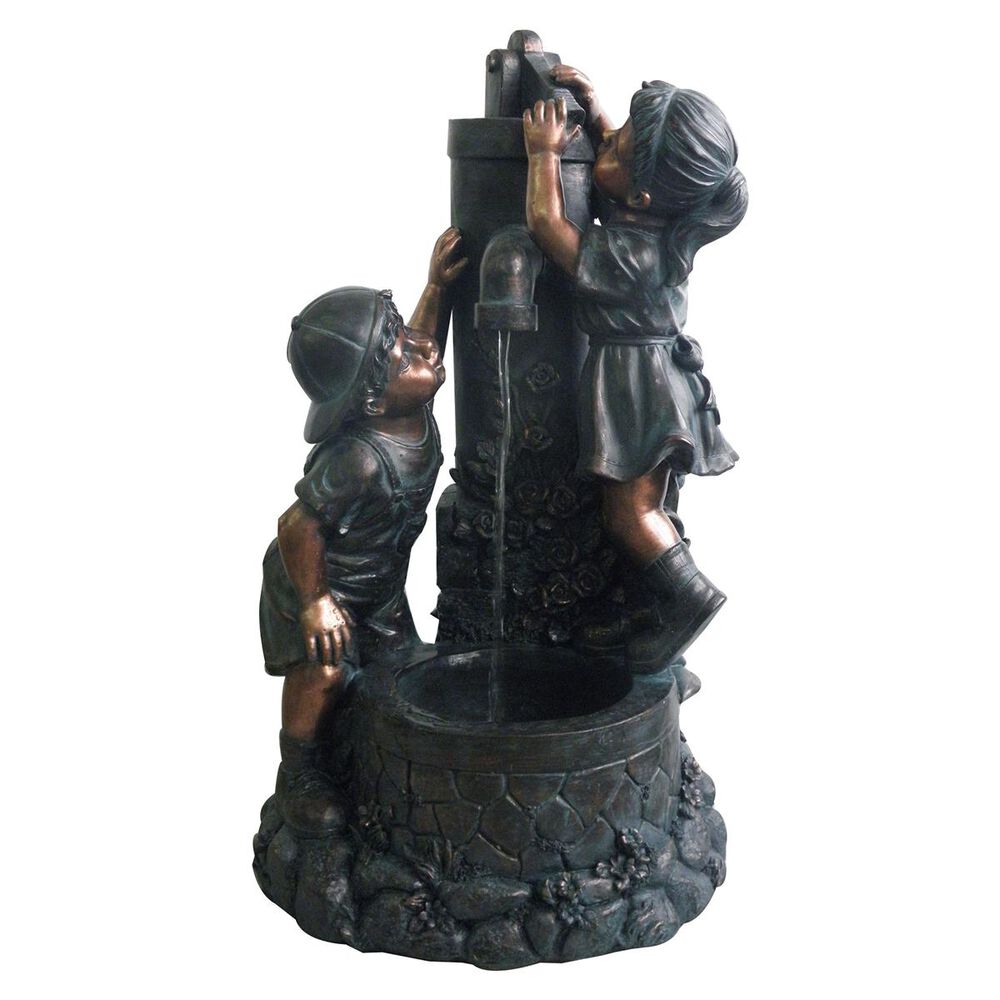 Timberlake Boy and Girl Water Outdoor Fountain, , large