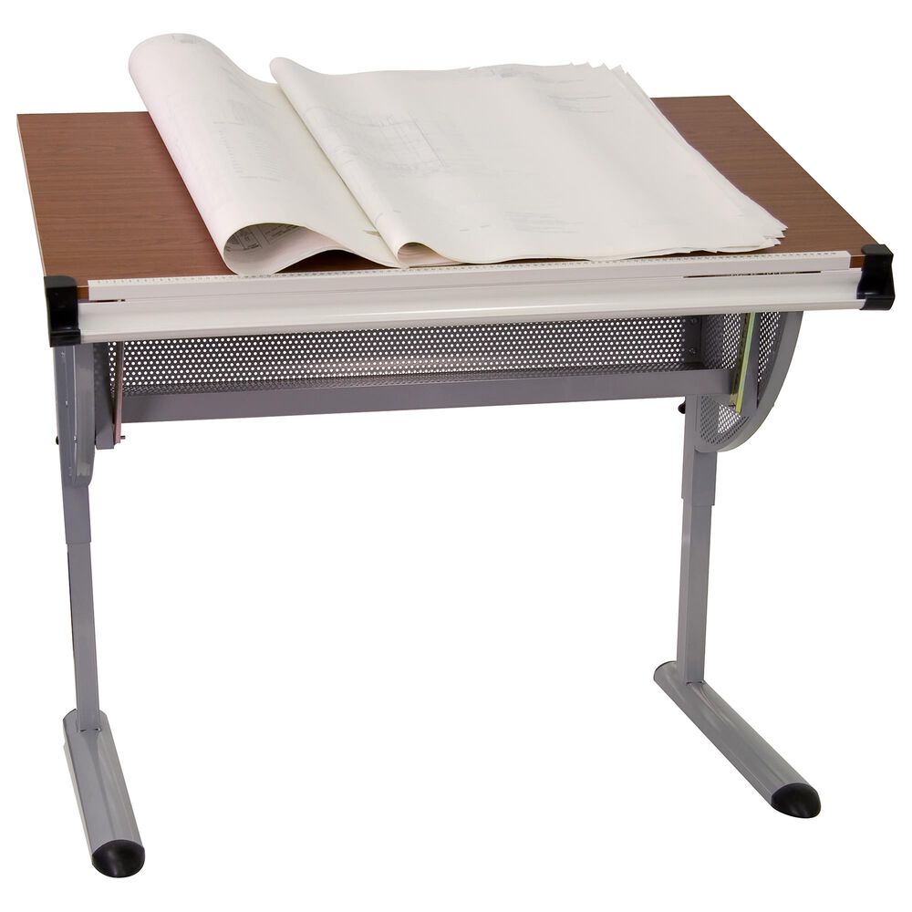 Flash Furniture Adjustable Drawing/Drafting Table in Red, , large