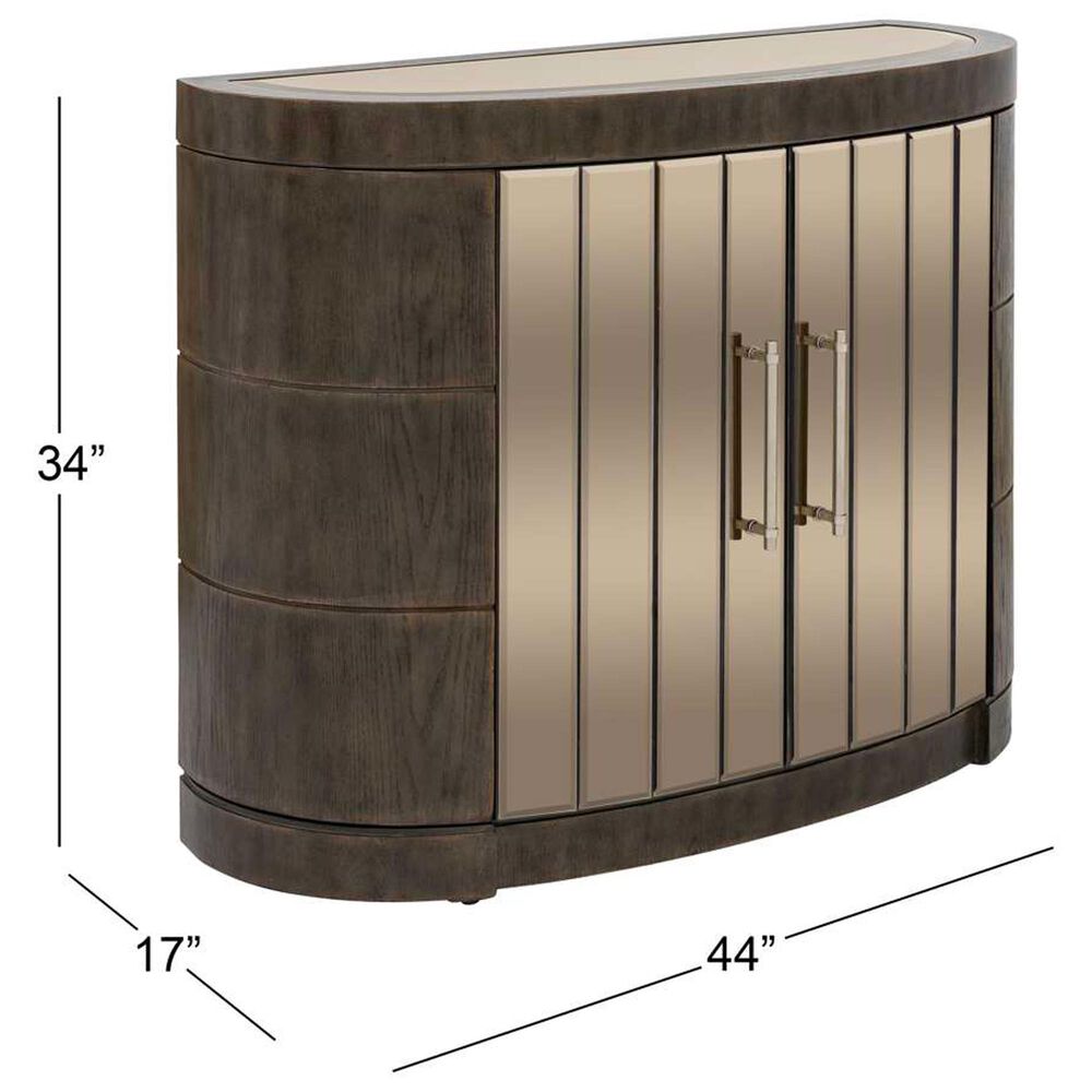 Bassett Mirror Company Serrano 4-Door Hall Cabinet in Rich Chocolate Brown and Bronze, , large