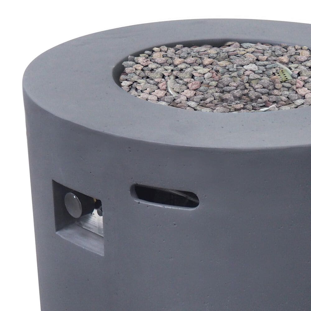 Hearth and Haven 31&quot; Round MgO Concrete Fire Pit in Dark Grey, , large