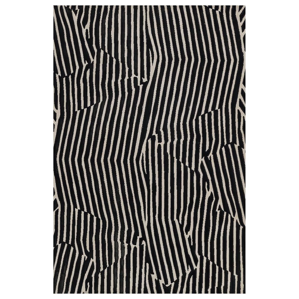 Momeni Xander Geometric 8" x 10" Black Area Rug, , large