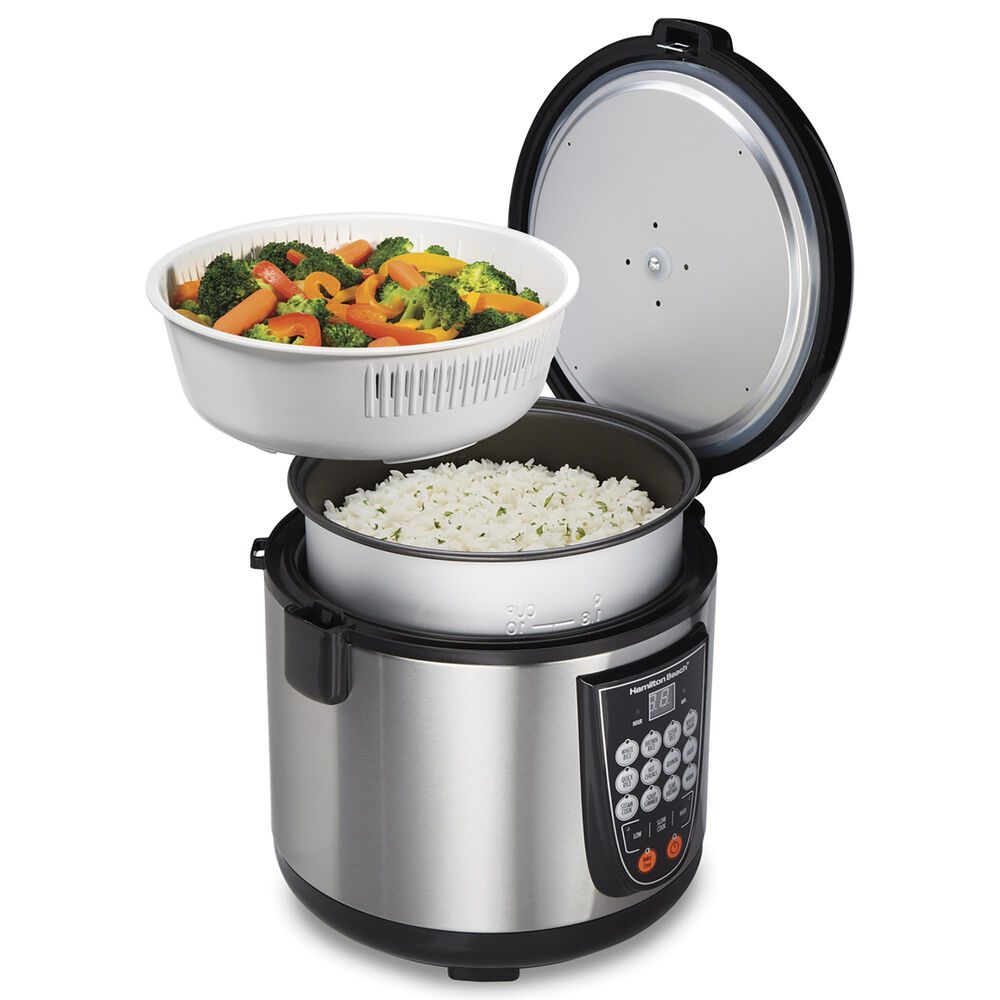 Hamilton Beach 4.5-Quart Digital Multi Cooker with 14 Pre-Programmed Settings in Stainless Steel, , large