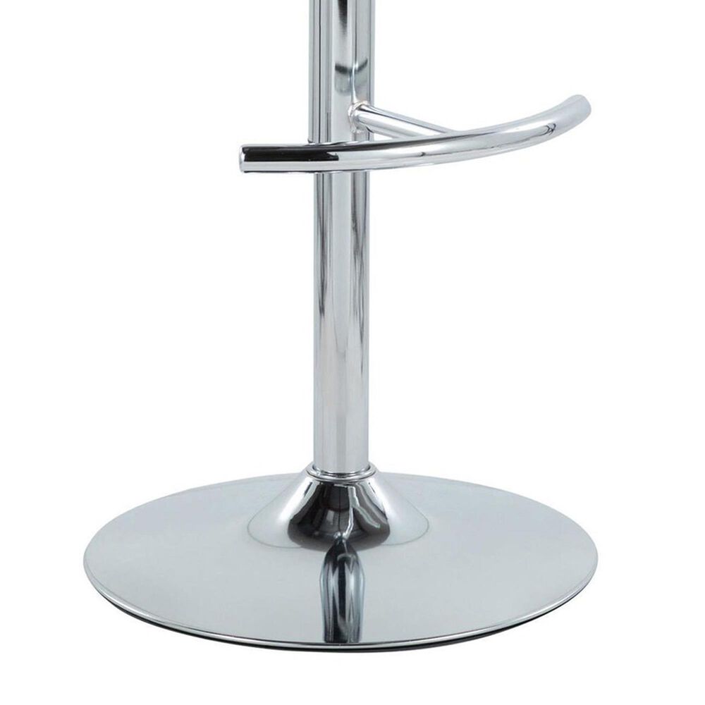 LumiSource Renee Adjustable Swivel Bar Stool with Brown Fabric Upholstery in Chrome (Set of 2), , large