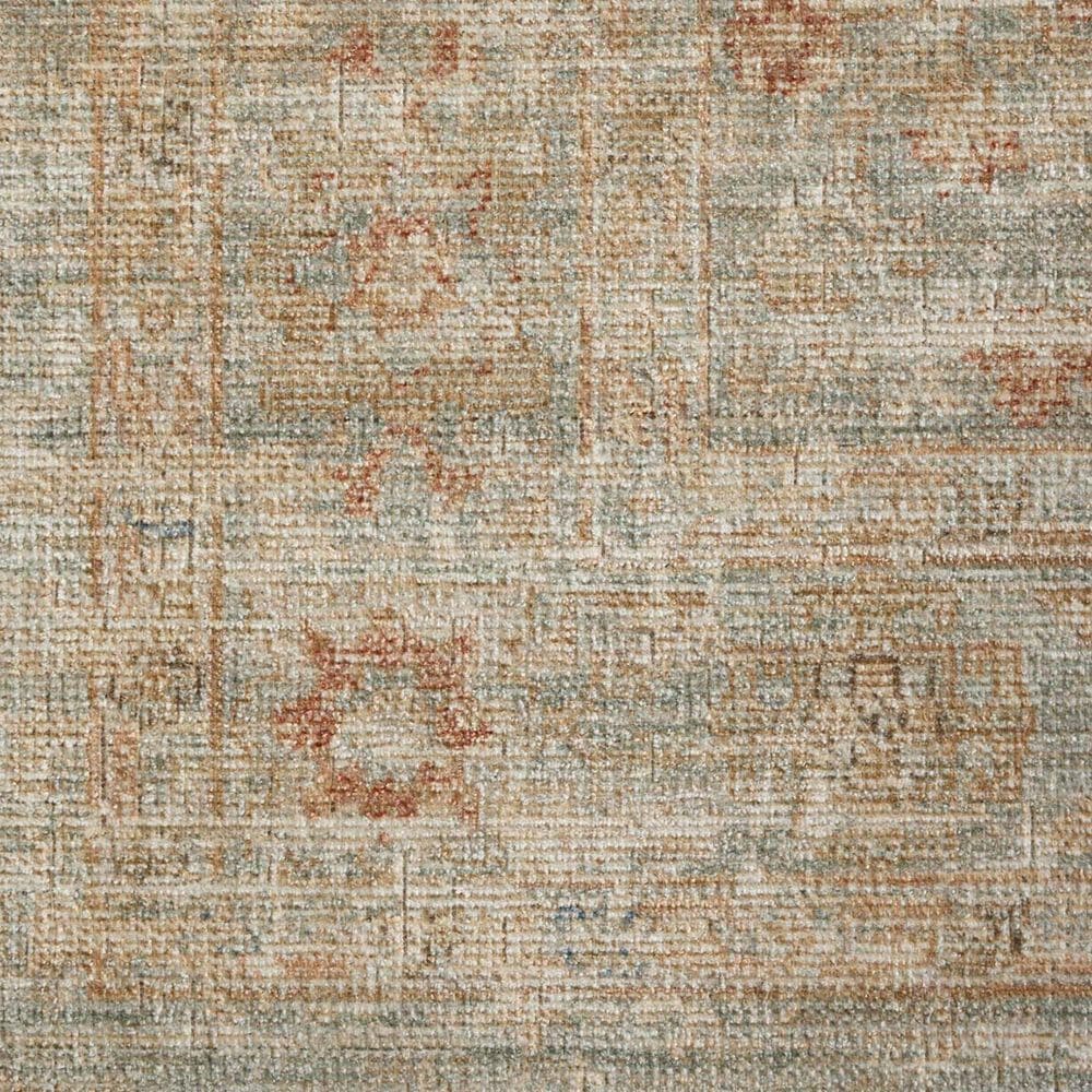 Loloi Heritage 4&#39; x 10&#39; Aqua and Terracotta Runner, , large