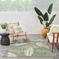 Nourison Garden Oasis GOA02 Green and Ivory 5" x 7" Indoor/Outdoor Area Rug, , large