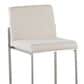Lumisource Fuji High Back Barstool with Beige Fabric in Stainless Steel (Set of 2), , large