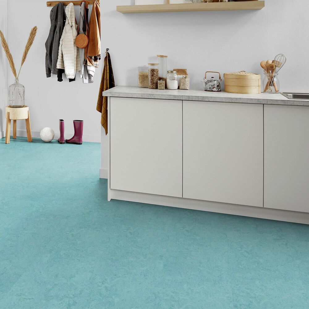 Forbo Marmoleum Cinch Loc Seal 12&quot; x 36&quot; Laminate Tile in Aqua, , large