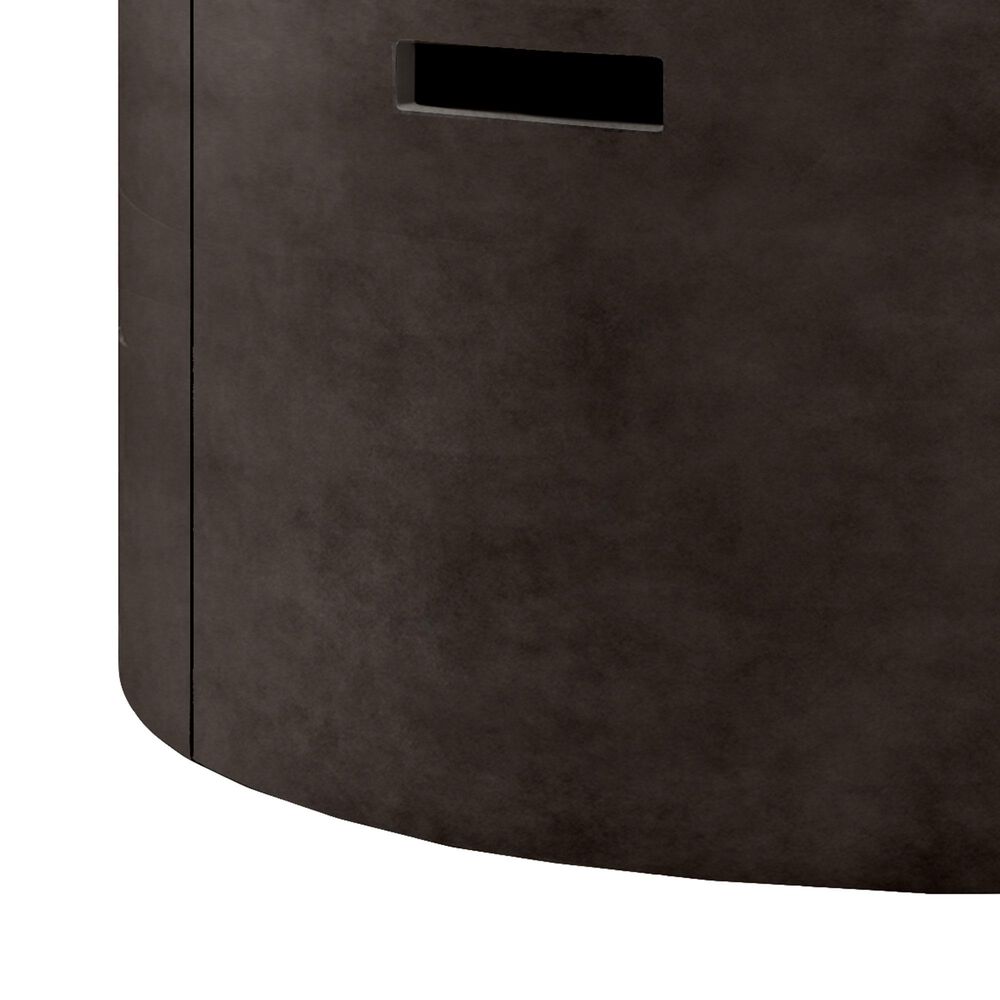 Ebel Outdoor Furniture Bellino 42" Round Fire Pit with Offset Burner and Tumbled Fire Stone in Iron, , large