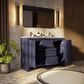Lexora Home Lafarre 48" Double Bathroom Vanity in Navy Blue with 2 cm White Quartz Top and Rectangular Sinks, , large