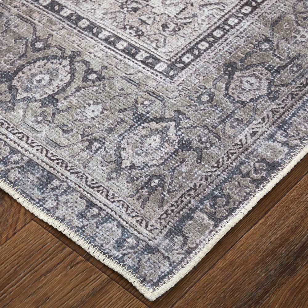 Feizy Percy 4&#39; x 6&#39; Charcoal and Ivory Area Rug, , large