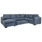 Tuscany Grove Paisley 3-Piece Stationary Pull Out Sofa Sectional with Storage Chaise in Impact Denim, , large