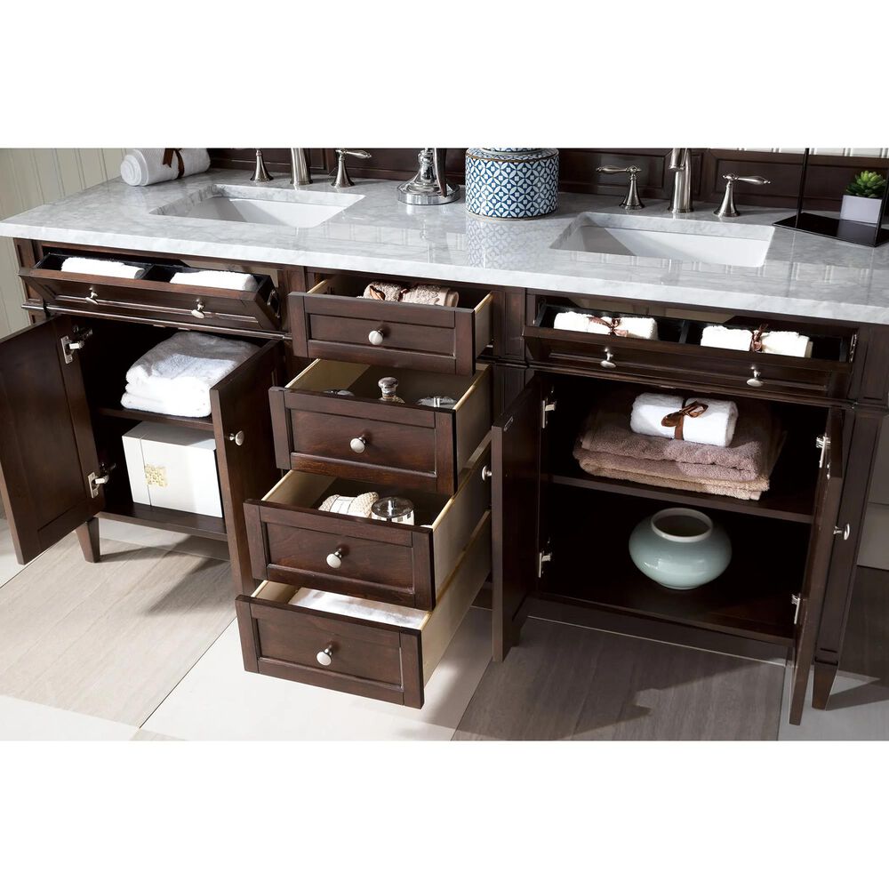 James Martin Brittany 72" Double Bathroom Vanity in Burnished Mahogany Nebraska