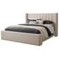 Urban Home Series 1594 Cream Upholstered Full Wingback Platform Bed in White, , large