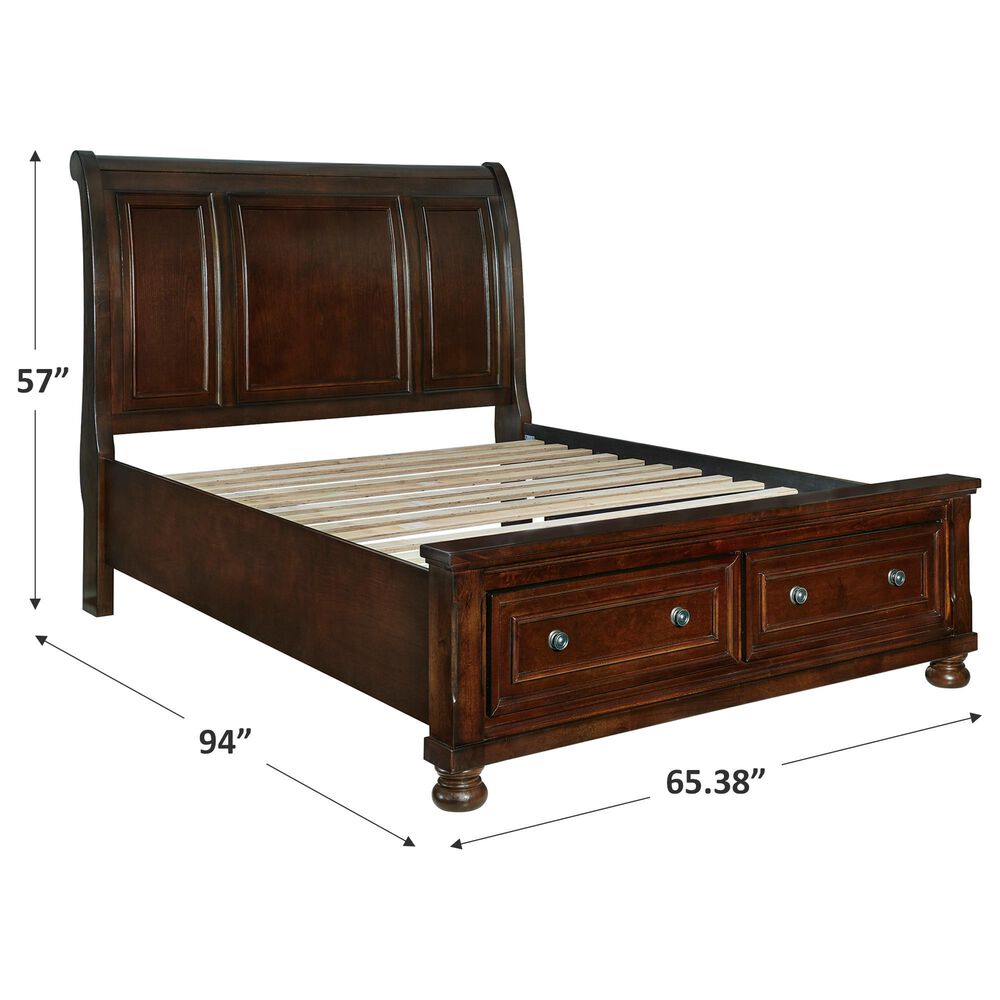 Millenium Porter Queen Sleigh Storage Bed in Rustic Brown, , large