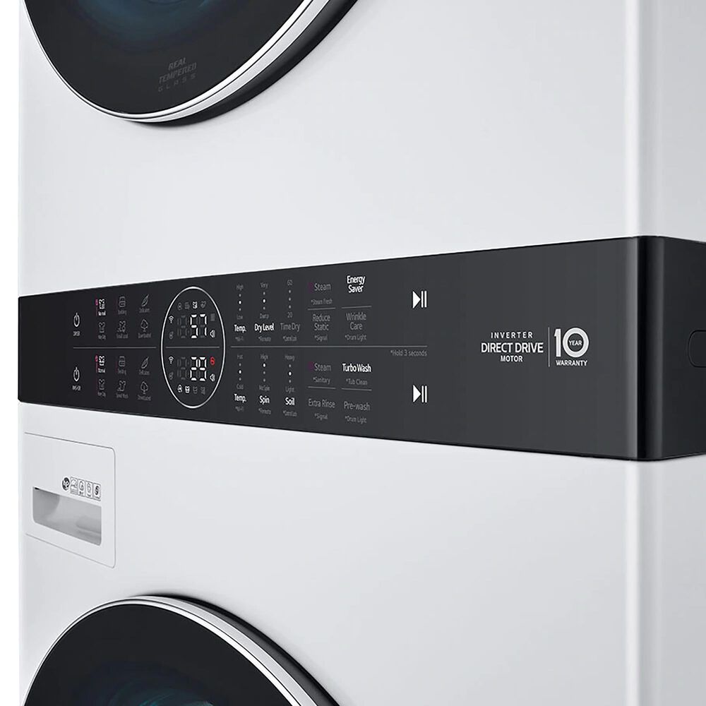 LG WashTower with Center Control 4.5 Cu. Ft. Washer and 7.4 Cu. Ft. Electric Dryer in White, , large