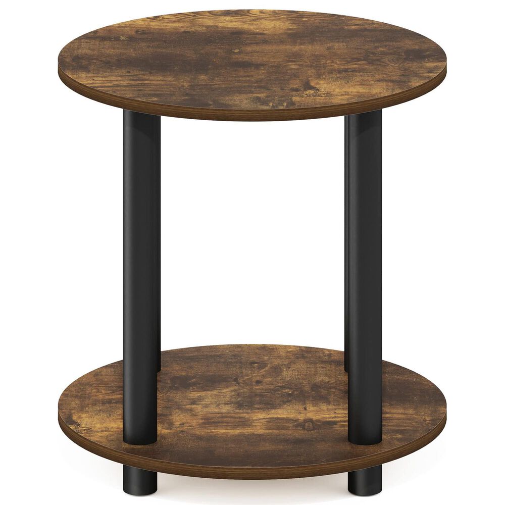 HOMLUX 2-Tier Turn-N-Tube Coffee Table in Amber Pine and Black, , large
