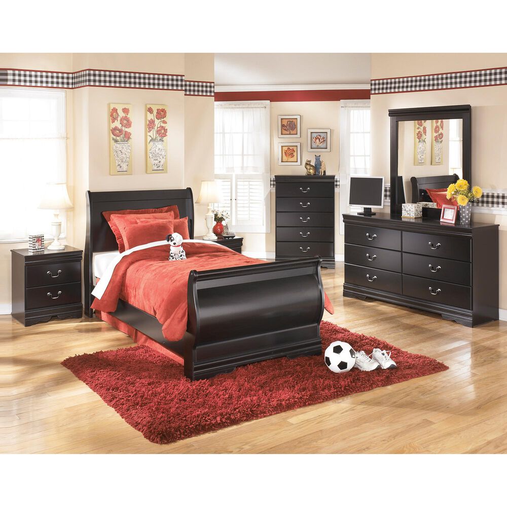 Signature Design by Ashley Huey Vineyard 5 Piece Twin Bed Set in Black, , large