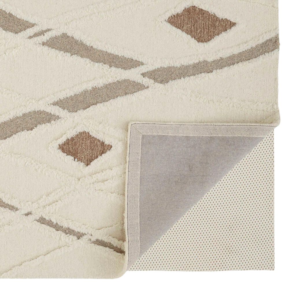 Feizy Anica 4&#39; x 6&#39; Ivory and Brown Area Rug, , large