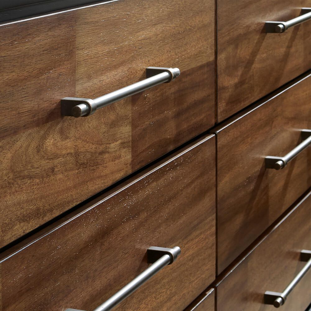 Ashley Kraeburn 6-Drawer Dresser in Brown and Satin Black, , large