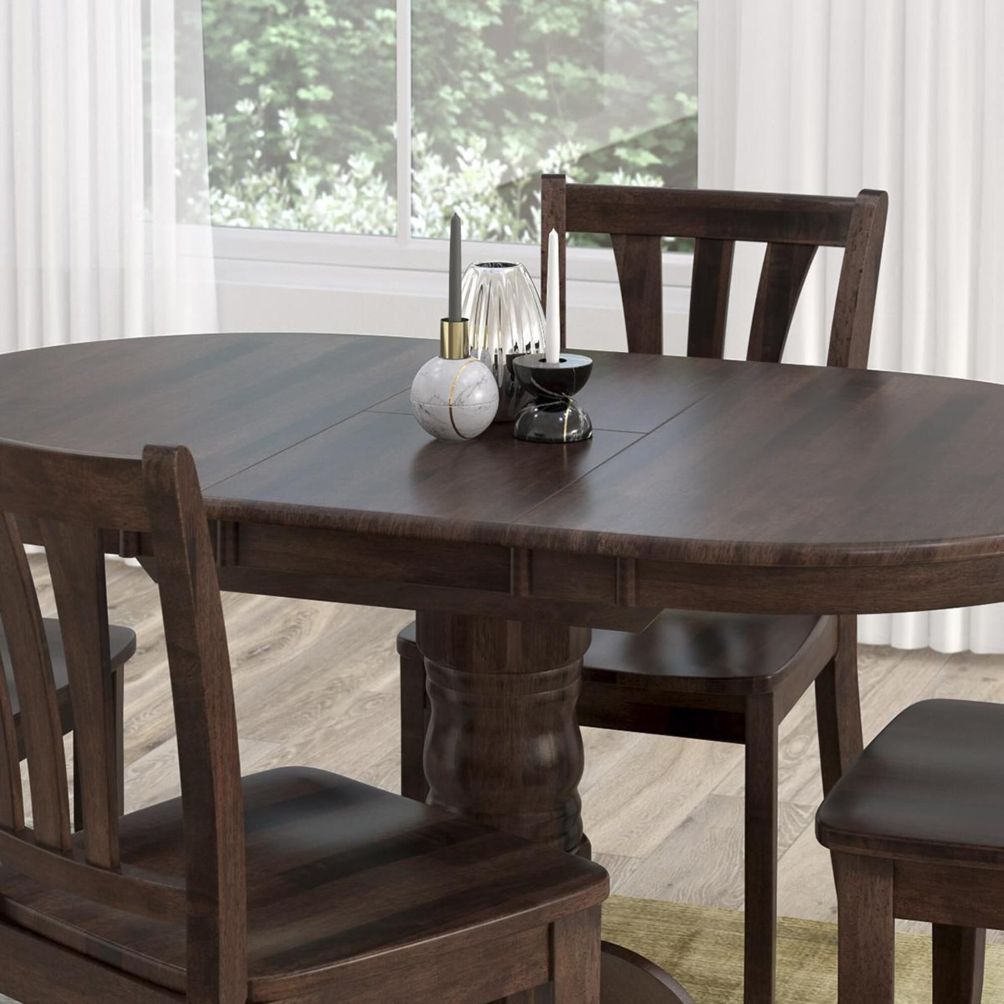 Corliving dillon extendable oval store pedestal dining table