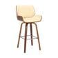 Blue River Tyler 26" Counter Height Swivel Cream Faux Leather and Walnut Wood Bar Stool, , large