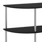 HOMLUX Turn-N-Tube 3-Tier Half Round Console Table in Black Oak, , large