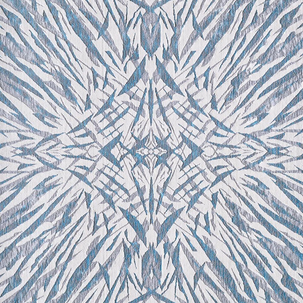Kas Oriental Rugs Luna Illusions 3&#39;3&quot; x 4&#39;11&quot; Ivory and Blue Area Rug, , large