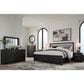 Ashley Maeling King Upholstered Panel Bed in Matte Black with LED Light, , large