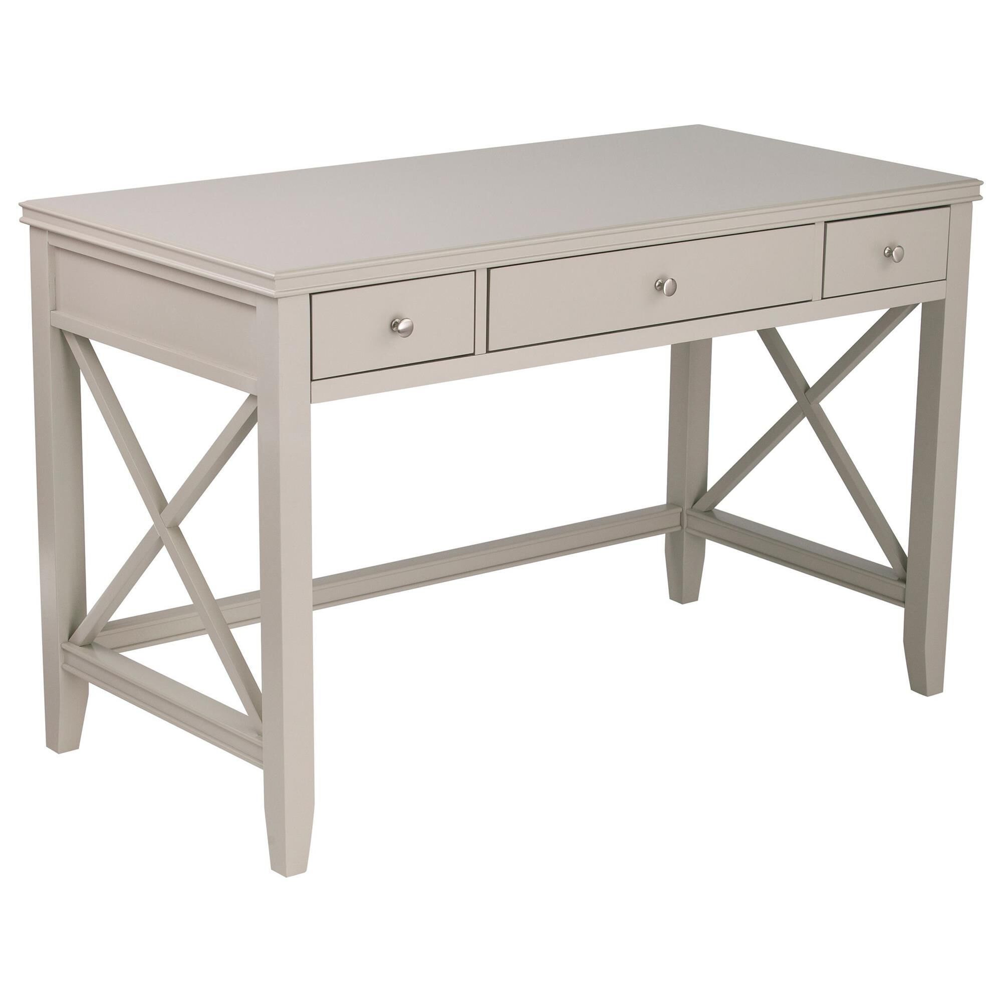 Southern Enterprises Larksmill Writing Desk in Gray and Silver NFM