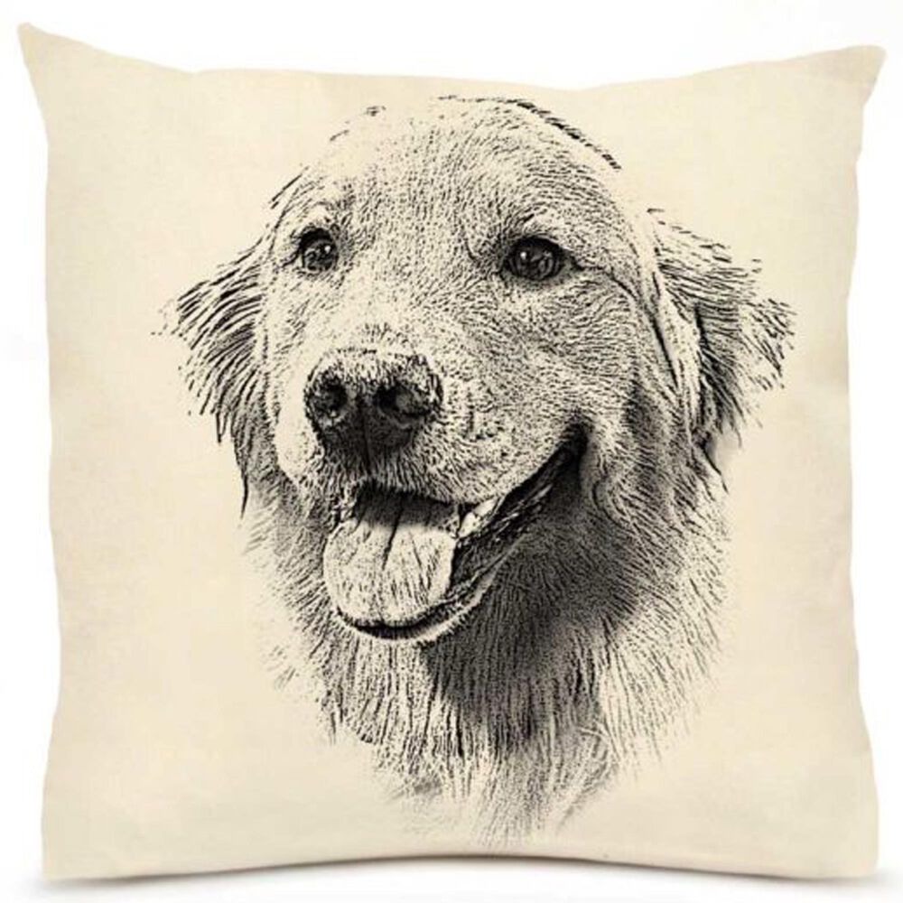 Eric & Christopher Golden Retriever Dog 20" x 20" Throw Pillow in Natural, , large