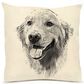 Eric & Christopher Golden Retriever Dog 20" x 20" Throw Pillow in Natural, , large