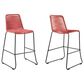 Blue River Shasta Patio Bar Stool with Brick Red Rope Seat in Black (Set of 2), , large