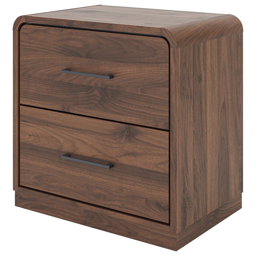 Ashley Fortlorn 2-Drawer Nightstand in Walnut Brown, , large