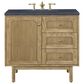James Martin Vanities Laurent 36" Single Bathroom Vanity in Light Natural Oak with 3 cm Charcoal Soapstone Quartz Top and Rectangular Sink, , large