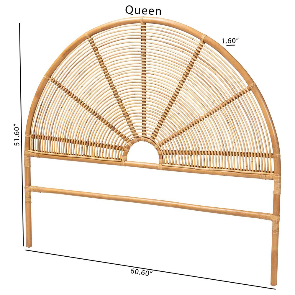 Baxton Studio Nina Queen Standalone Headboard in Light Honey, , large