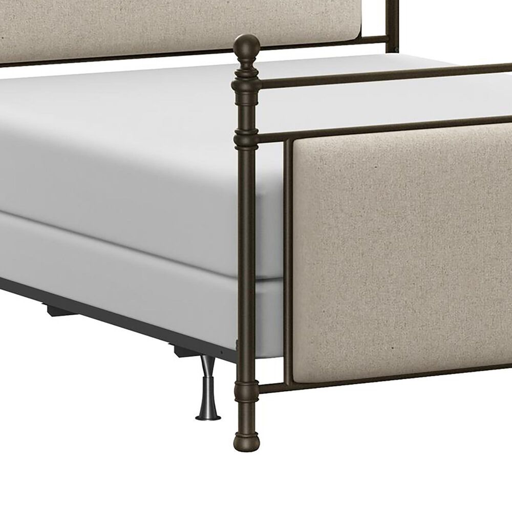 Richlands Furniture Ashley Queen Poster Panel Metal and Upholstered Bed in Brown and Rustic Brown, , large
