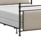 Richlands Furniture Ashley Queen Poster Panel Metal and Upholstered Bed in Brown and Rustic Brown, , large