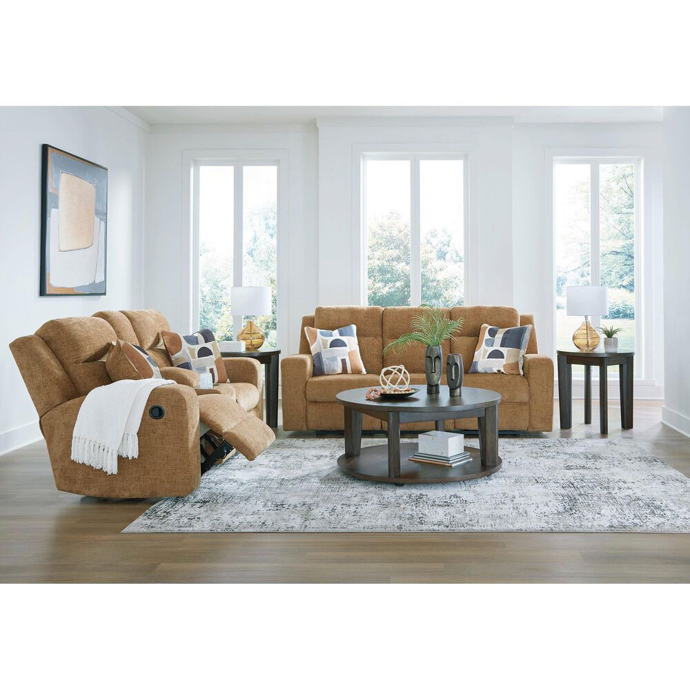 Ashley Kanlow Manual Reclining Loveseat in Honey, , large