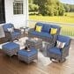 HOMLUX 7-Piece Gray Wicker Patio Sofa Set in Denim Blue, , large