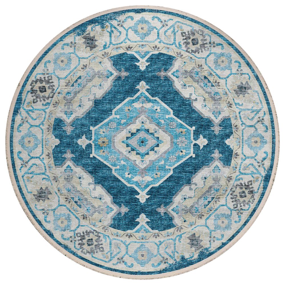 Dalyn Rug Company Marbella 8" Round Indigo Area Rug, , large