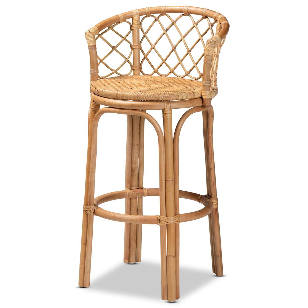 Baxton Studio Orchard Bar Stool in Natural Brown, , large