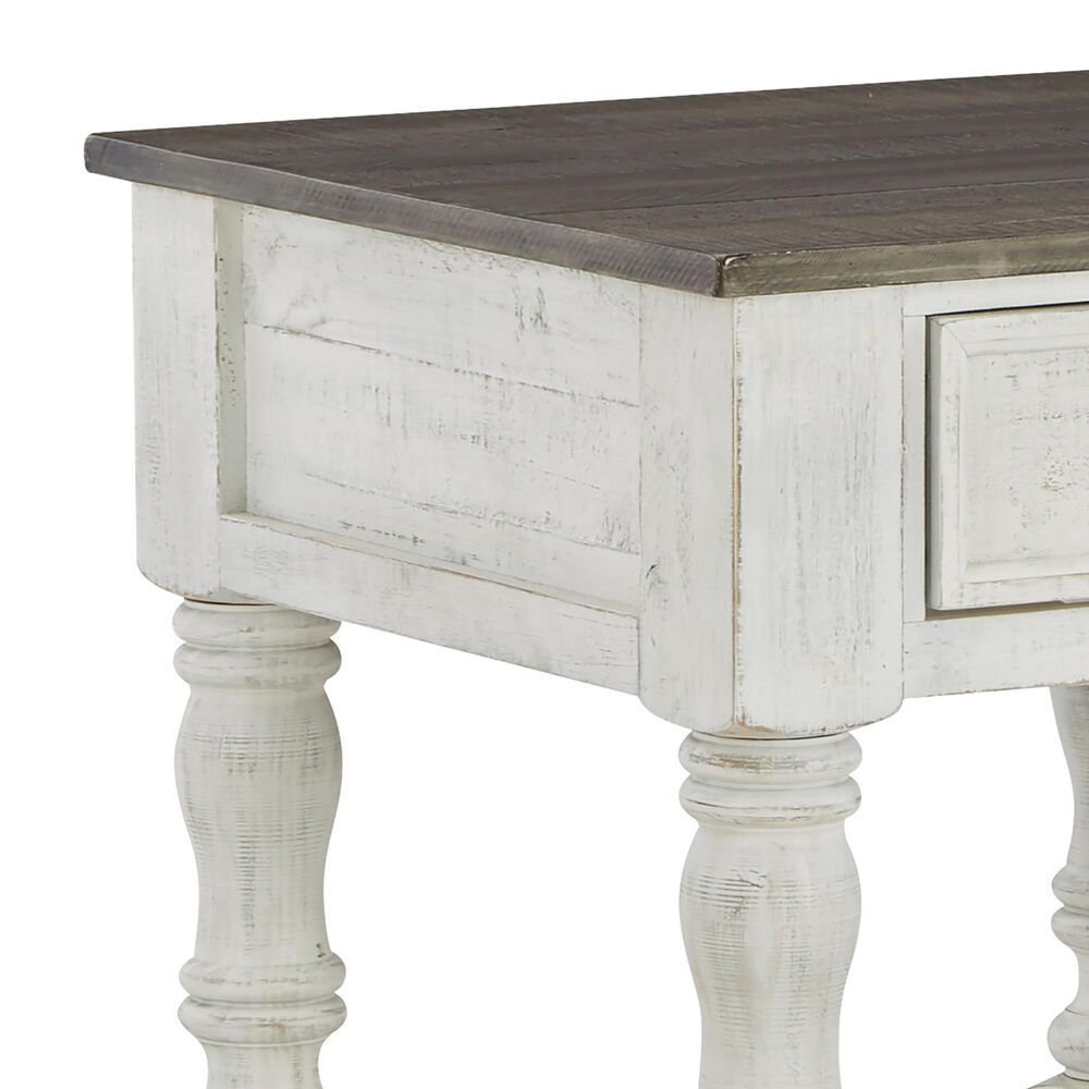 Ashley Havalance End Table in Distressed Vintage White and Weathered Gray, , large